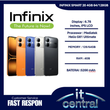 INFINIX SMART 20 4GB 64/128GB BARU GARANSI RESMI