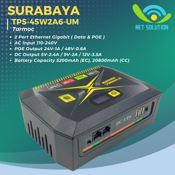 Jual Tarmoc TPS-45W2A6-UM | Mini UPS DC Power Supply USB 5V/2.4A, 9V/2A ...