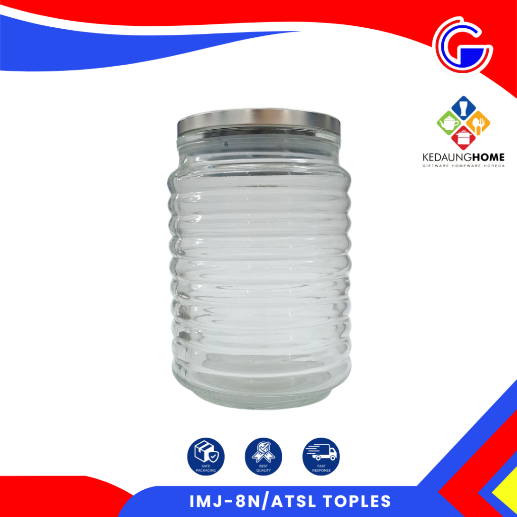 Toples Kue Kering Lebaran - Toples Tutup Tekan Stainless - IMJ-8N/ATSL Kedaung