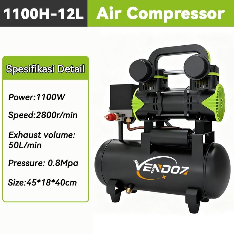 Jual Kompresor Angin Listrik 0.8Mpa 50L/min 1100W Oilless Mesin 12L/36L ...