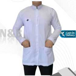 BAJU KOKO SULTAN EMBOS PUTIH PRIA DEWASA LENGAN PANJANG