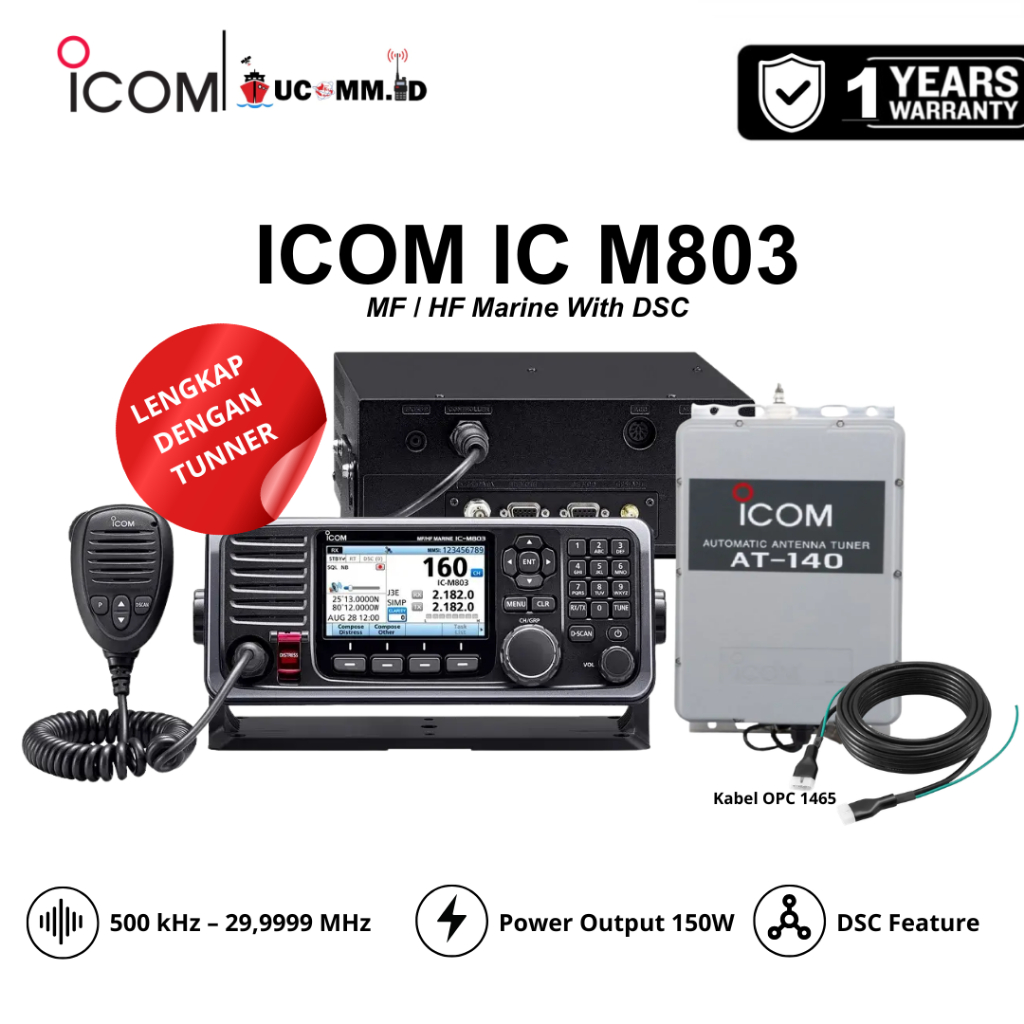 Jual ICOM IC M803 MF HF Marine With DSC Radio SSB MF/HF Icom Marine ...