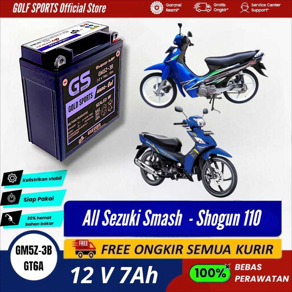 GOLF SPORTS Aki Motor Full Kering GM5Z-3B 12 V 7AH Aki Full Kering Motor ALL Smash Shogun 110 GS