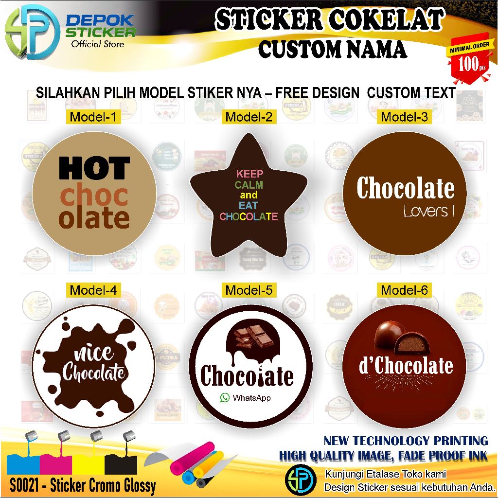 Jual Stiker Label Cokelat Kue Coklat Chocolate | Shopee Indonesia