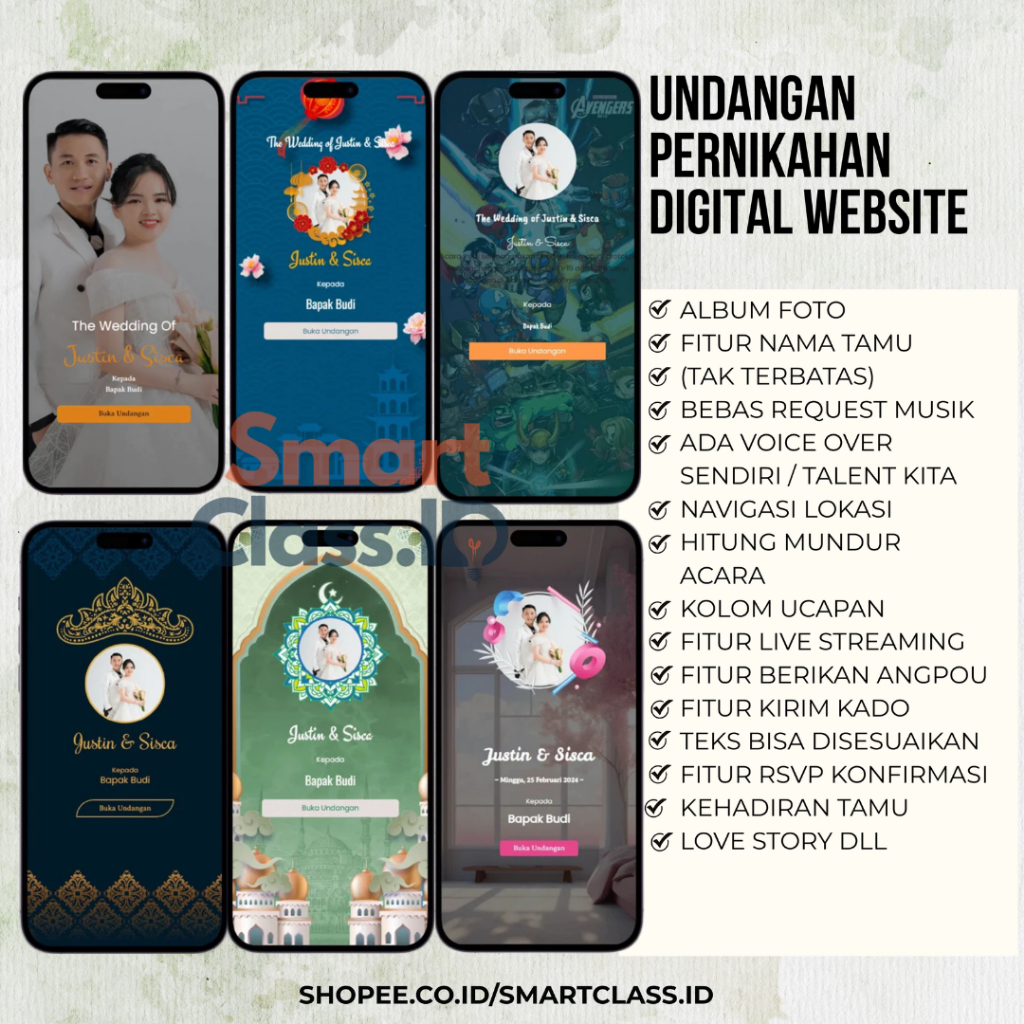 Undangan Pernikahan Digital Website Premium Voice Over - Undangan Web Aesthetic Aktif Selamanya