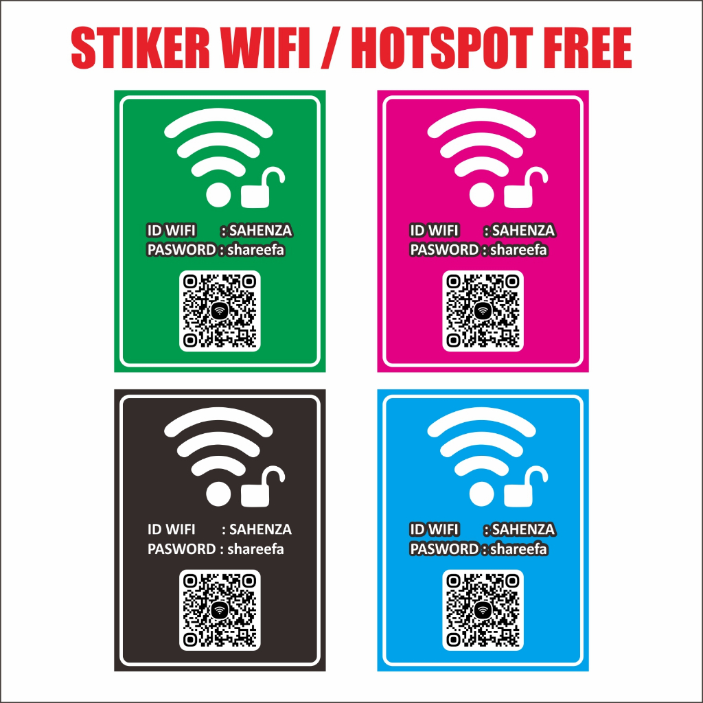Jual Stiker Free Wifi Bisa Input Username Dan Password Sticker | Shopee ...