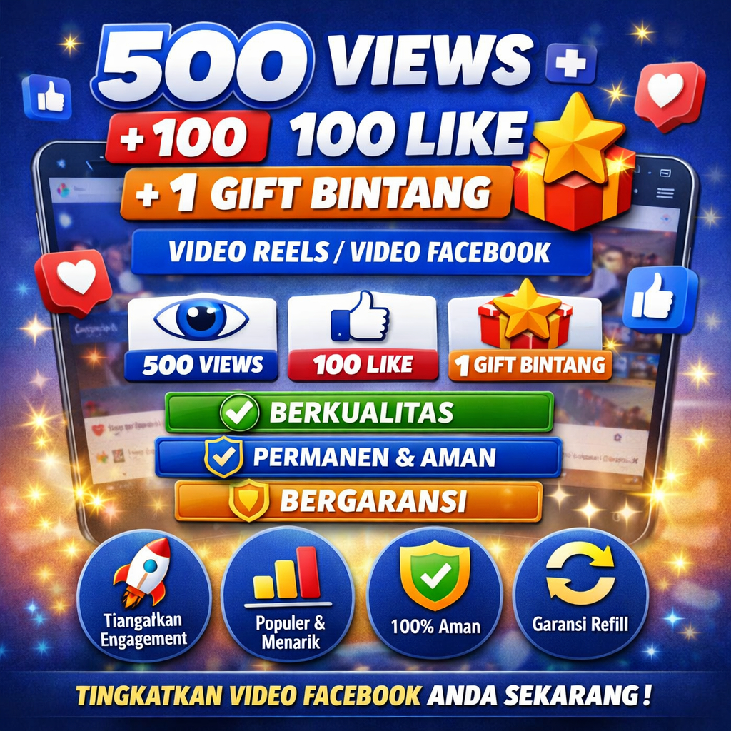 Jual 500 Views Facebook + 100 Like + 1 Gift Bintang – Video Reels/Video ...
