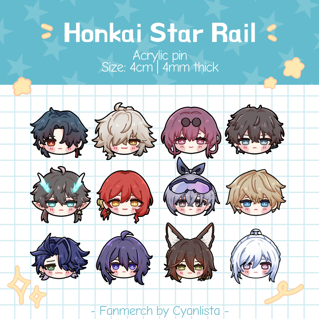 Jual [Cyanlista] Honkai Star Rail Acrylic Pins 4cm | Blade, Jingyuan ...