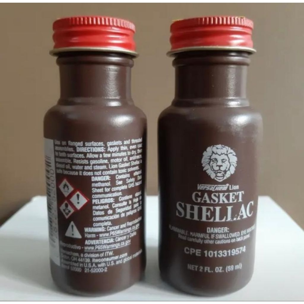 Jual LEM GASKET BOTOL ORIGINAL SHELLAC LION 59ml [ Tutup Botol Merah ...