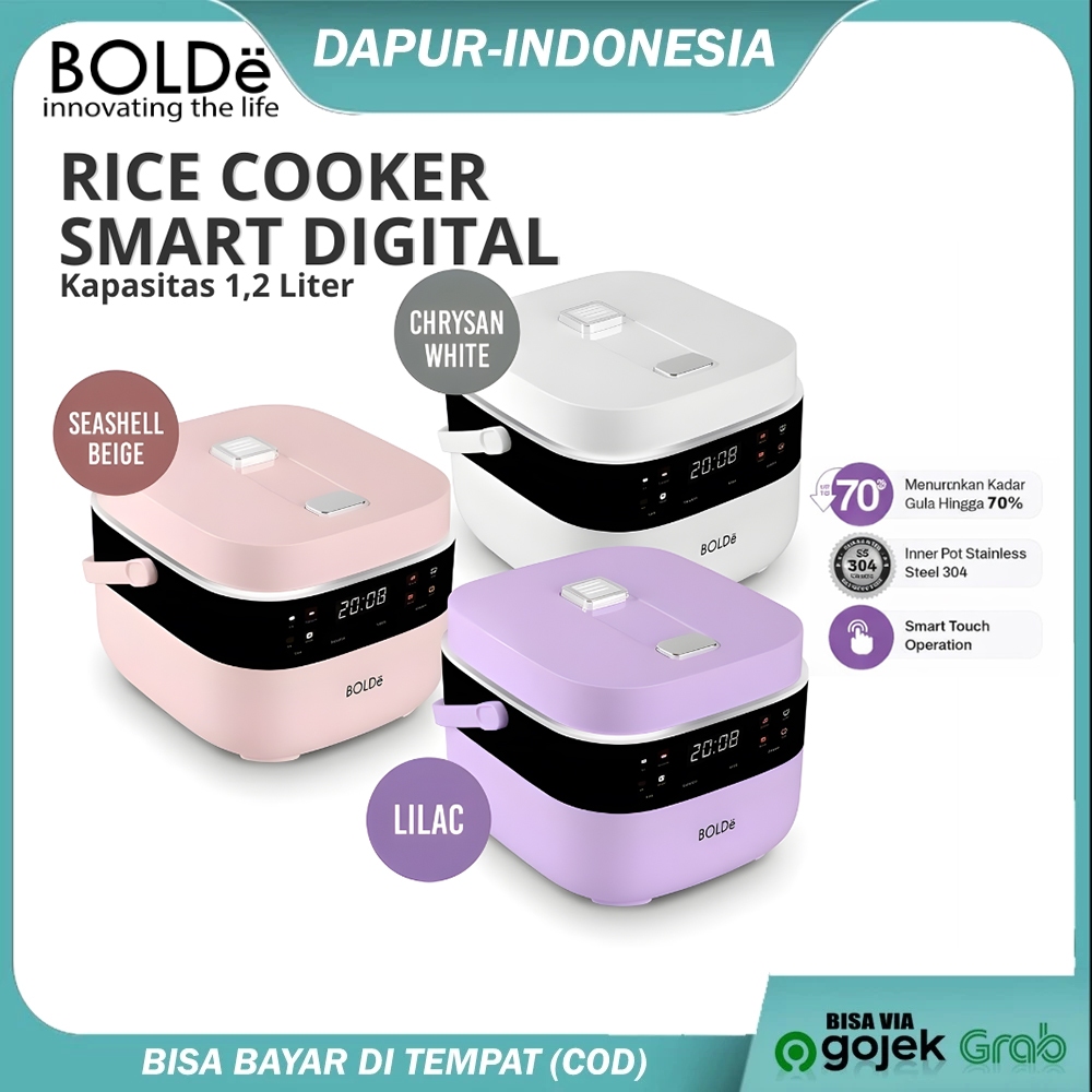 Jual BOLDE Rice Cooker Smart Digital Less Sugar 2 in1 Pro 1.2 Liter ...