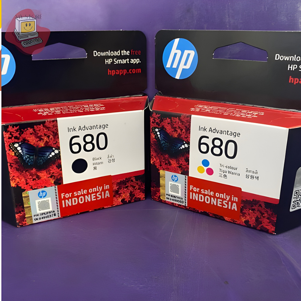 Jual HP Tinta Cartridge Printer 680 Black & Tri Colours Color Ink ...