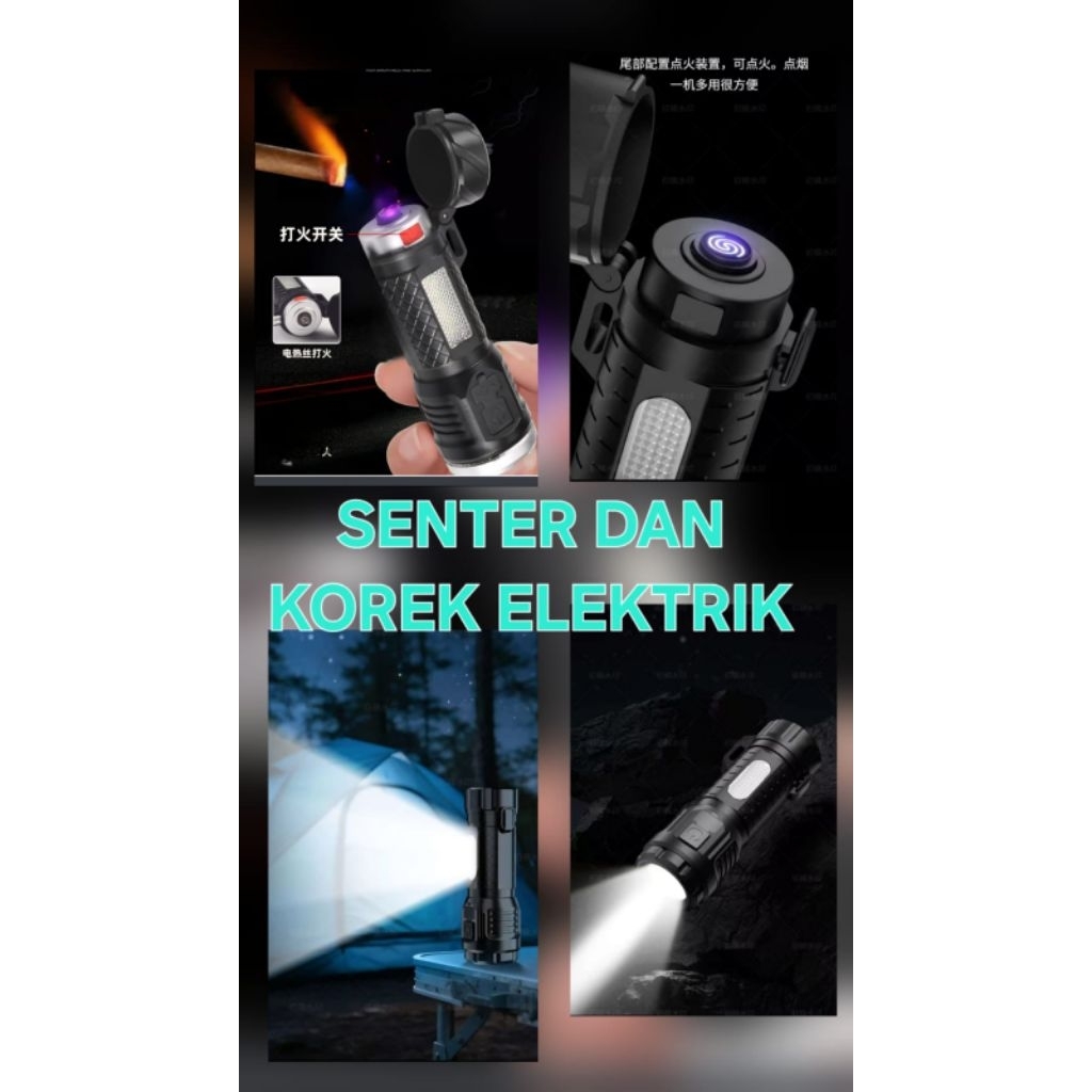 Jual senter korek 4200 lumen senter 3 mata led senter korek elektrik ...