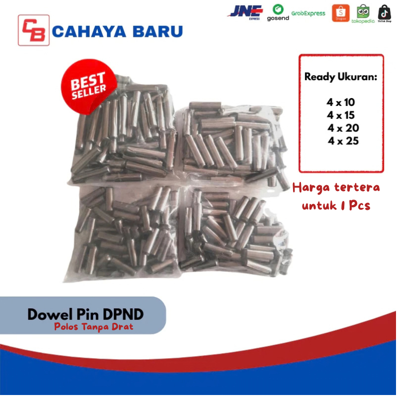 Jual Dowel Pin DPND / MS : 4x10 / 4×15 / 4×20 / 4×25 ( Polos Tanpa Drat ...