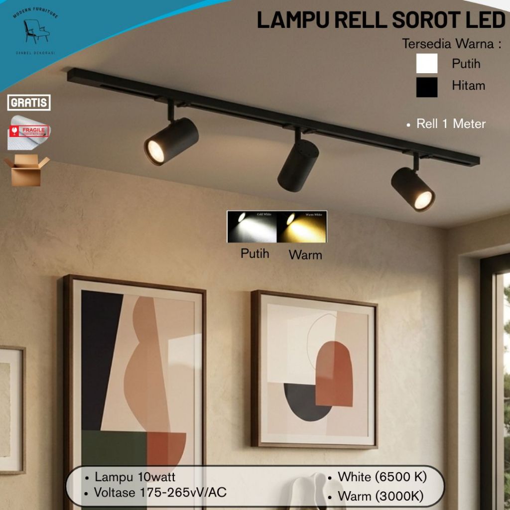Jual LAMPU RELL TRACK LED SOROT LAMPU SOROT TRACKLIGHT REL SPOTLIGHT ...