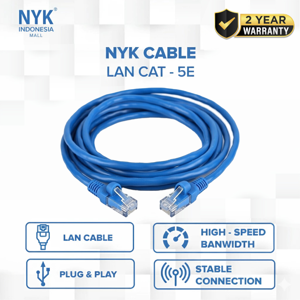 NYK Kabel LAN CAT 5 Cable Ethernet Rj45 20 Meter COD (2)