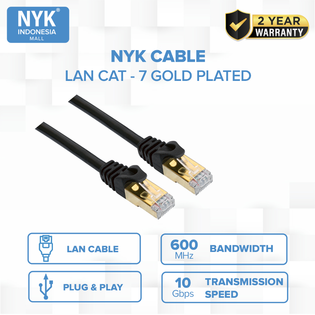 NYK Kabel Lan Cat 7 GOLD PLATE 3 Meter COD