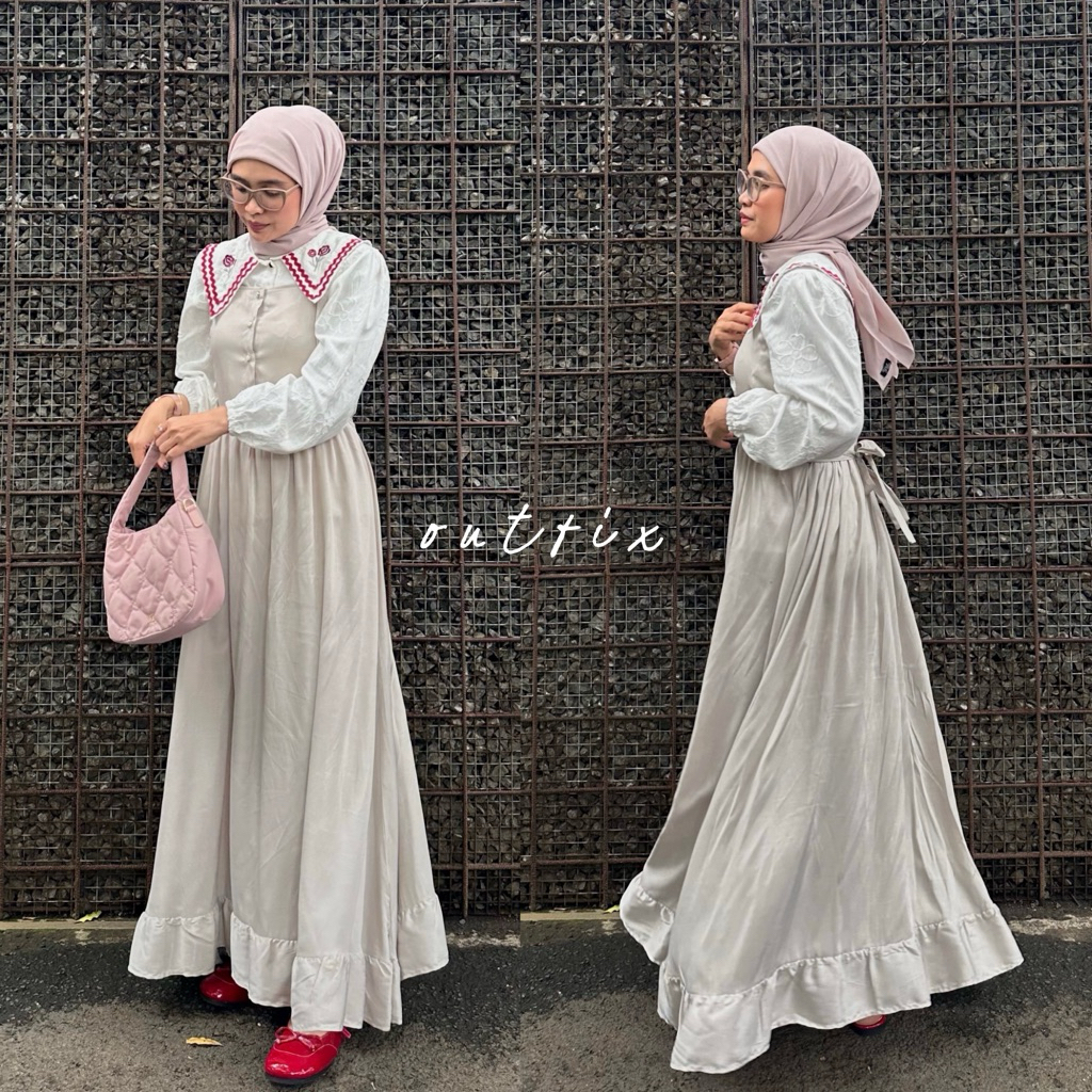 Jual Outfix Sora Dress - Pakaian Wanita Overall Panjang, Bahan Lebar ...