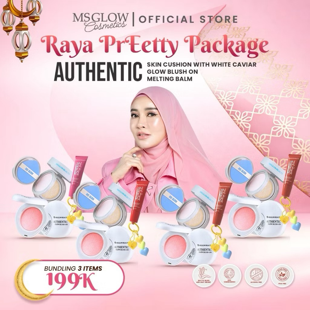 Jual MS GLOW - RAYA PACKAGE | Cushion Lip balm Blush on | Shopee Indonesia