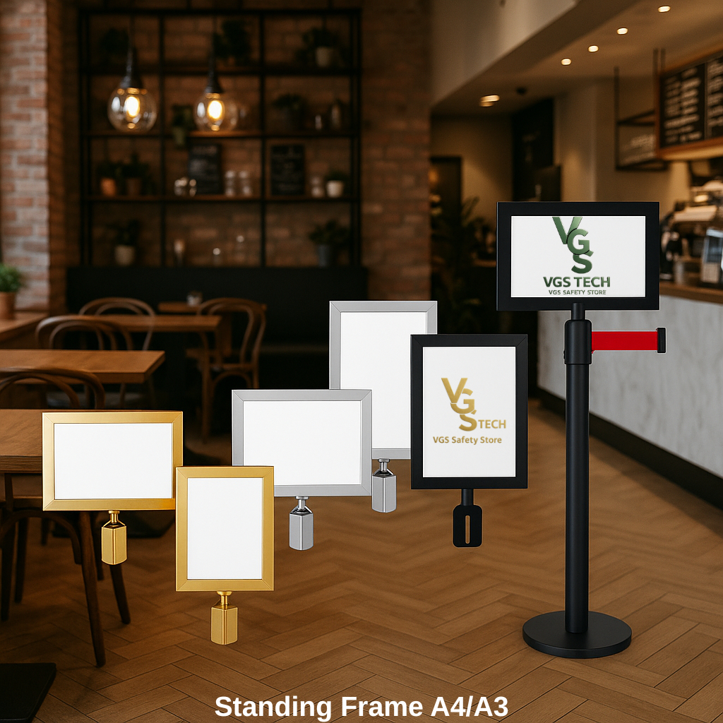Jual Standing Sign Frame Stainless Papan Tiang Antrian A4/A3 | Shopee ...