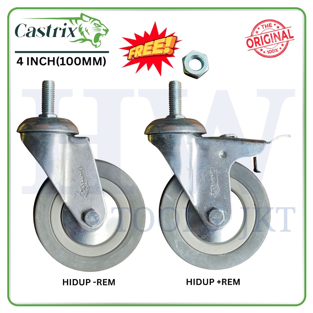 Jual Castrix Roda Meja Karet Abu Troli Rak Etalase Steling 4