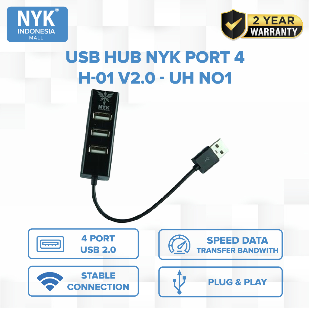 NYK USB HUB H-01 Port 4 v2.0 COD HUB bergaransi Docking Station Data transfer Mobile phone macbook android iphone ipad tab MHL
