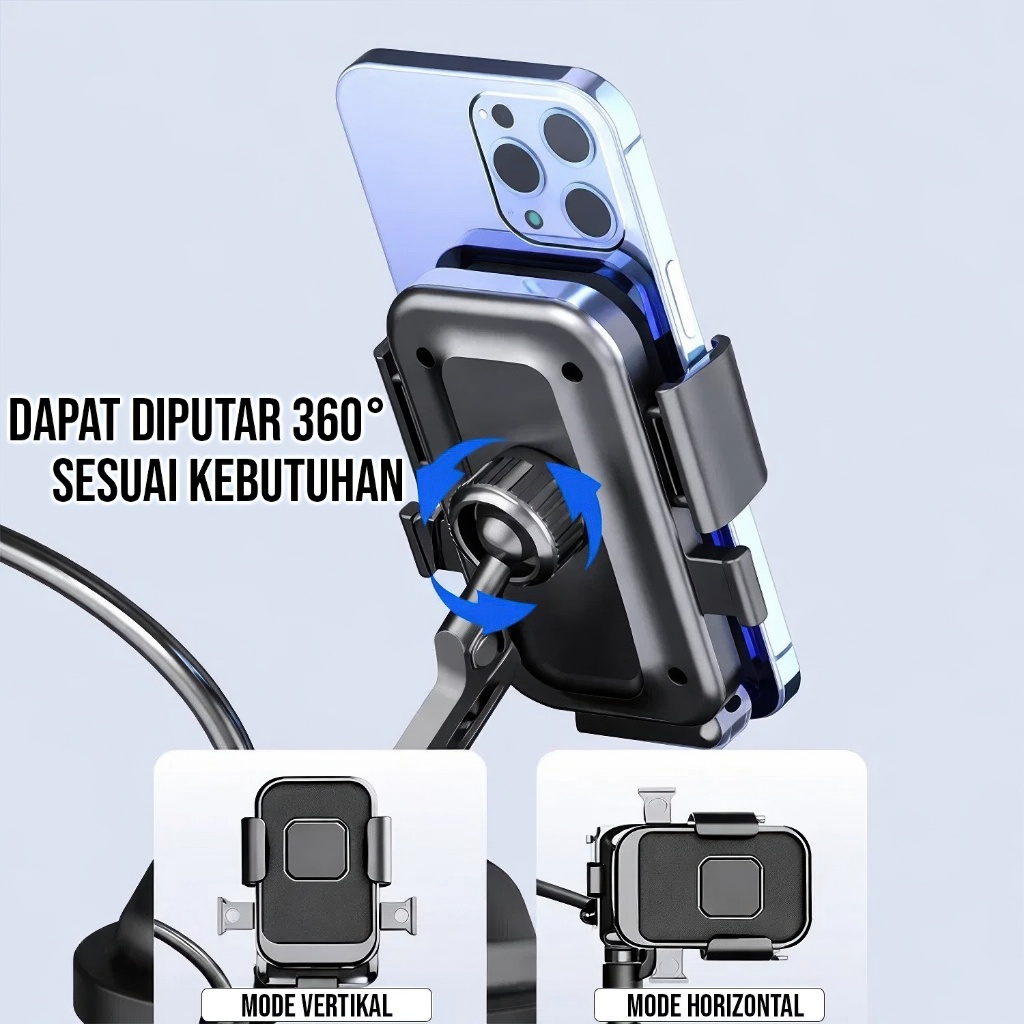 Holder HP Motor Universal GX-10 Penjepit Stang Anti Goyang foto 3