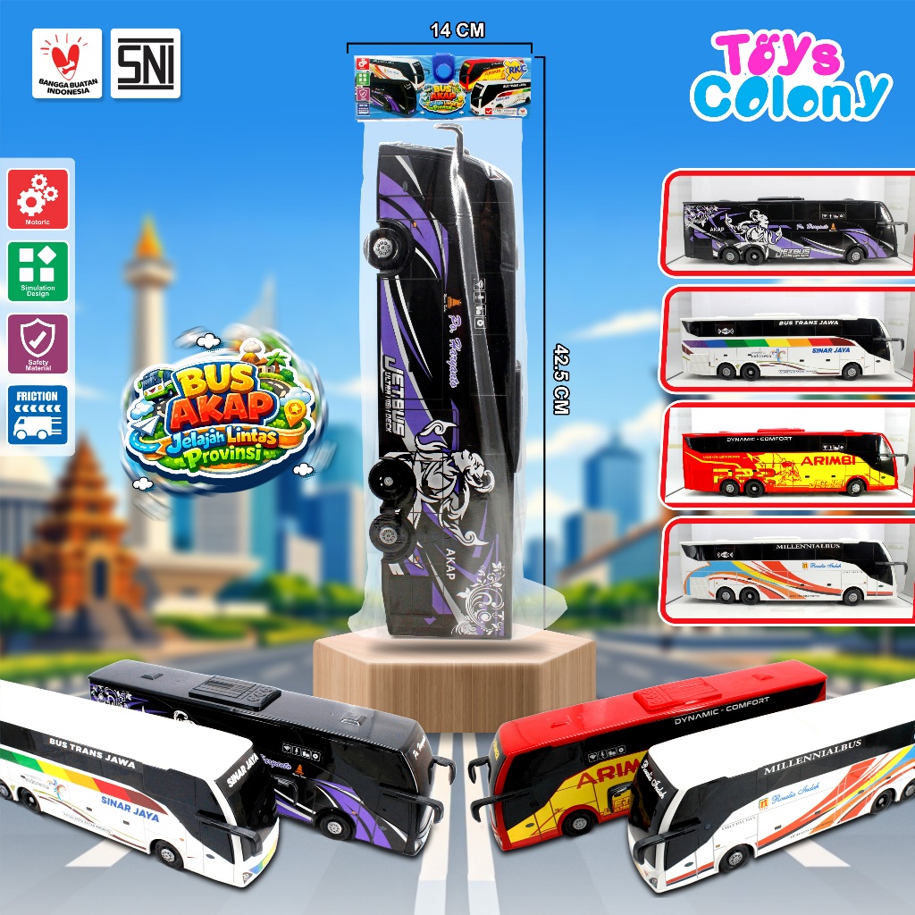 Jual Mainan Kendaraan Miniatur Bus UHD/AKAP/JetBus 6 Roda | Livery Bus ...