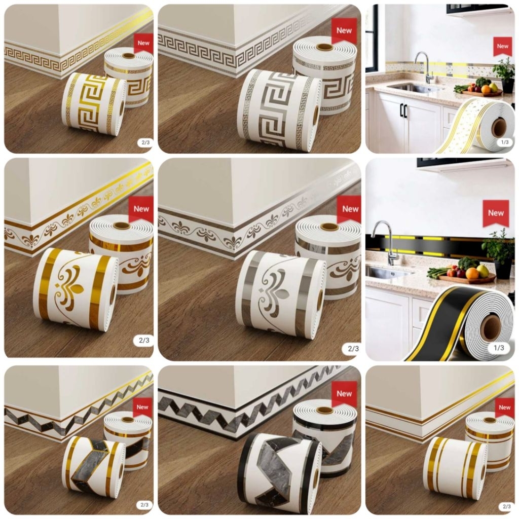 Jual LIST FOAM STICKER PREMIUM DINDING DEKORASI RUANGAN BERBAGAI MOTIF ...