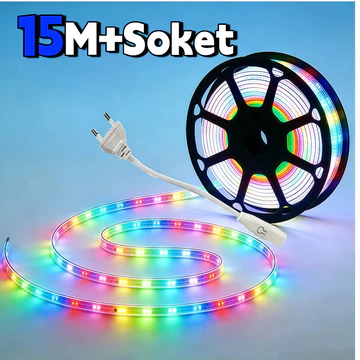 Lampu Led Strip Selang 2835 10Meter 220V Outdoor Rgb Led Strip Warna Warni Smd 5050