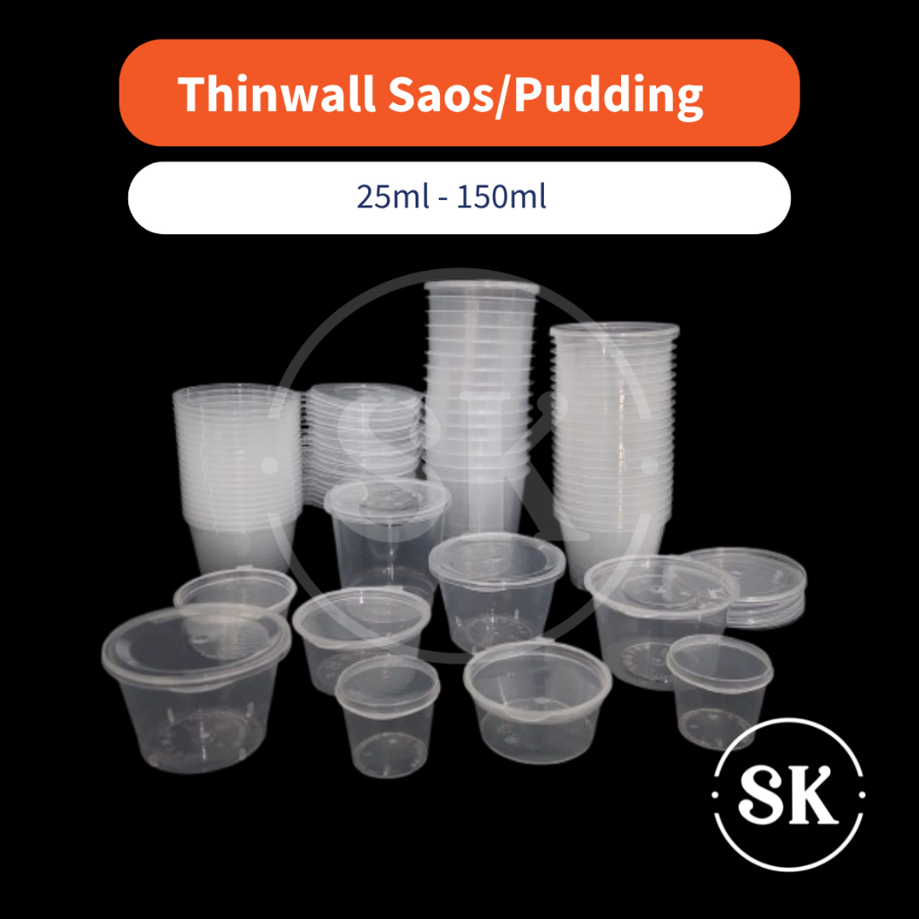 Jual (50 pcs) Thinwall Cup Tempat Saos/ Sambal / Pudding 25ml / 35 ml ...