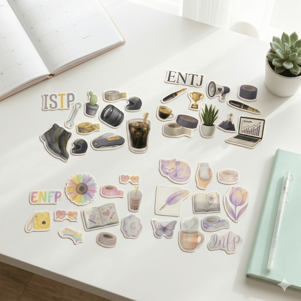 Jual Stiker Jurnal MBTI Aesthetic - Bundle Tim Ijo Ungu Biru Kuning ...