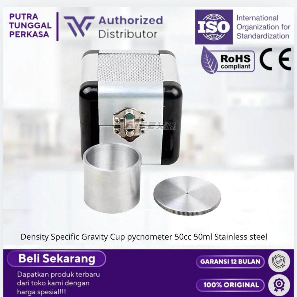 Jual Density Specific Gravity Cup pycnometer 50cc 50ml Stainless steel ...