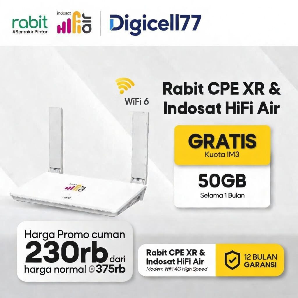 Jual NEW MODEM HIFI AIR RABIT + IM3 50GB 1BULAN PROMO!! | Shopee Indonesia