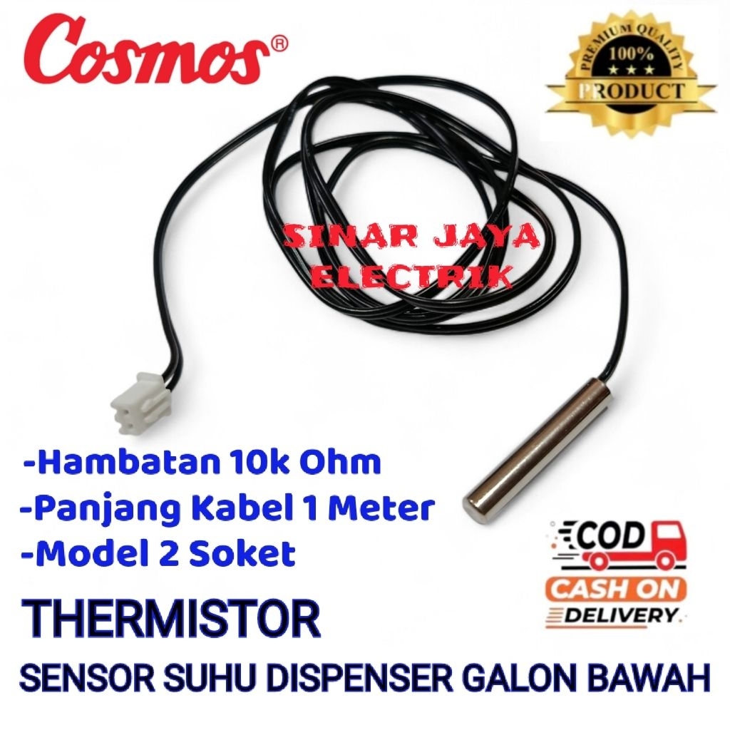 Jual THERMISTOR TERMIS SENSOR SUHU DINGIN DISPENSER COSMOS GALON BAWAH ...
