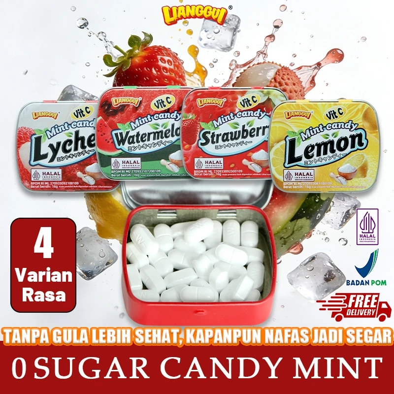 Jual Permen Mint Bebas Gula HALAL BPOM KISS Banyak Variant Rasa Import ...