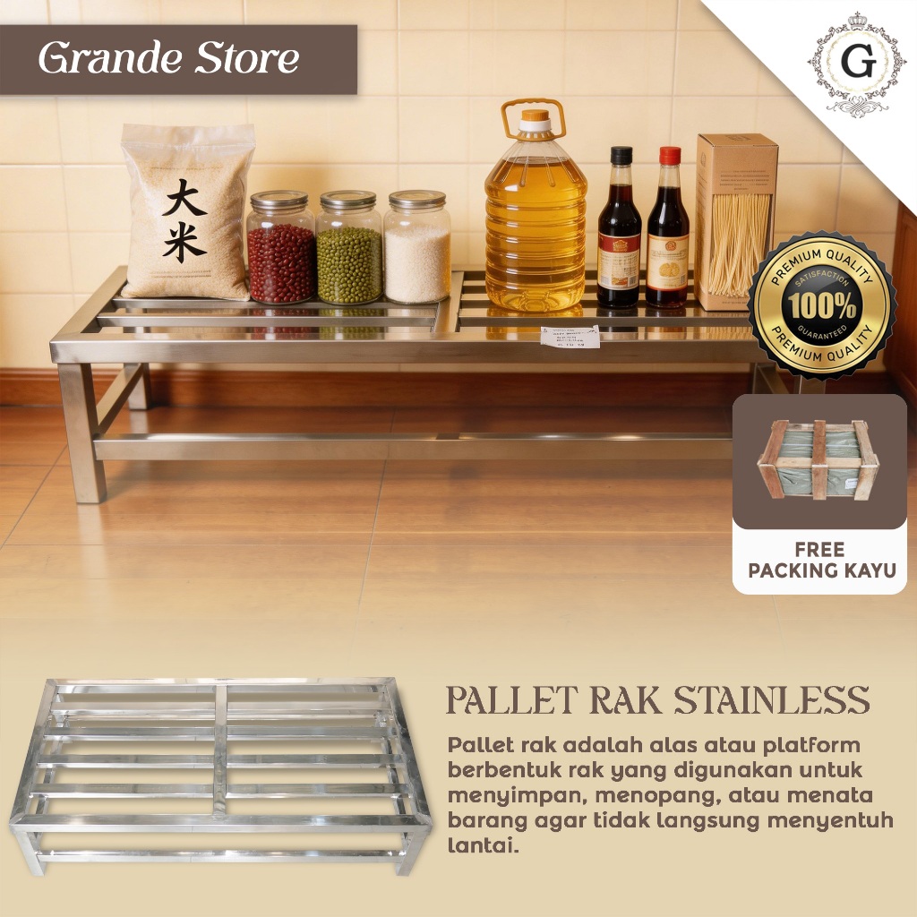 Jual [INCLUDE PACKING KAYU] Meja Pallet Stainless Steel Tatakan ...