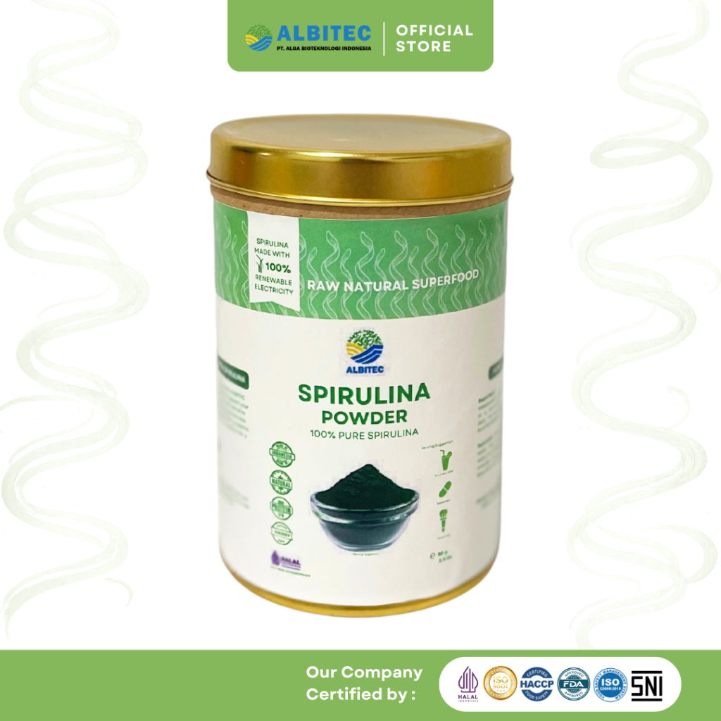 Jual ALBITEC Spirulina Powder 100% Original Spirulina Food Grade Canned ...