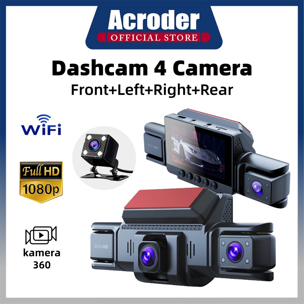 Jual Acroder Dashcam 4 kamera T41 WiFi HD 1080P All-round Monitoring ...
