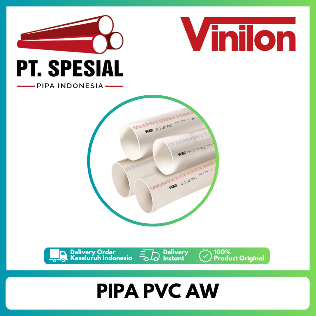 Jual Pipa PVC AW Standard Vinilon 1/2 inch - 2.1/2 inch / Pipa PVC ...
