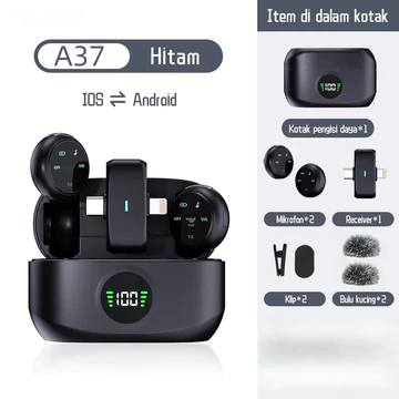 POWRISE K31Pro Wireless Microphone 2 In 1 Magnetic Clip On Mic Wireless Lavalier Mikrofon HP