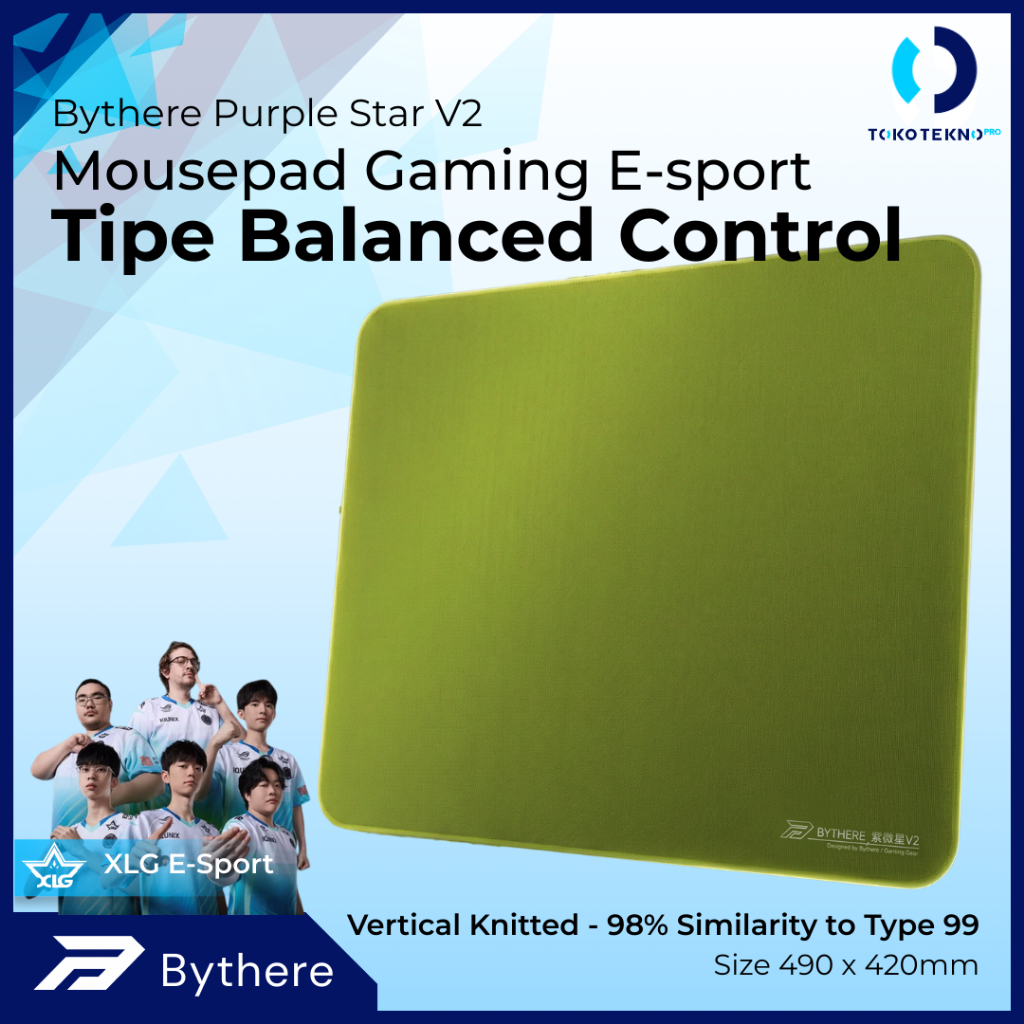 Bythere Purple Star V2 / V-2 Mousepad Gaming E-Sports Balanced ControlType