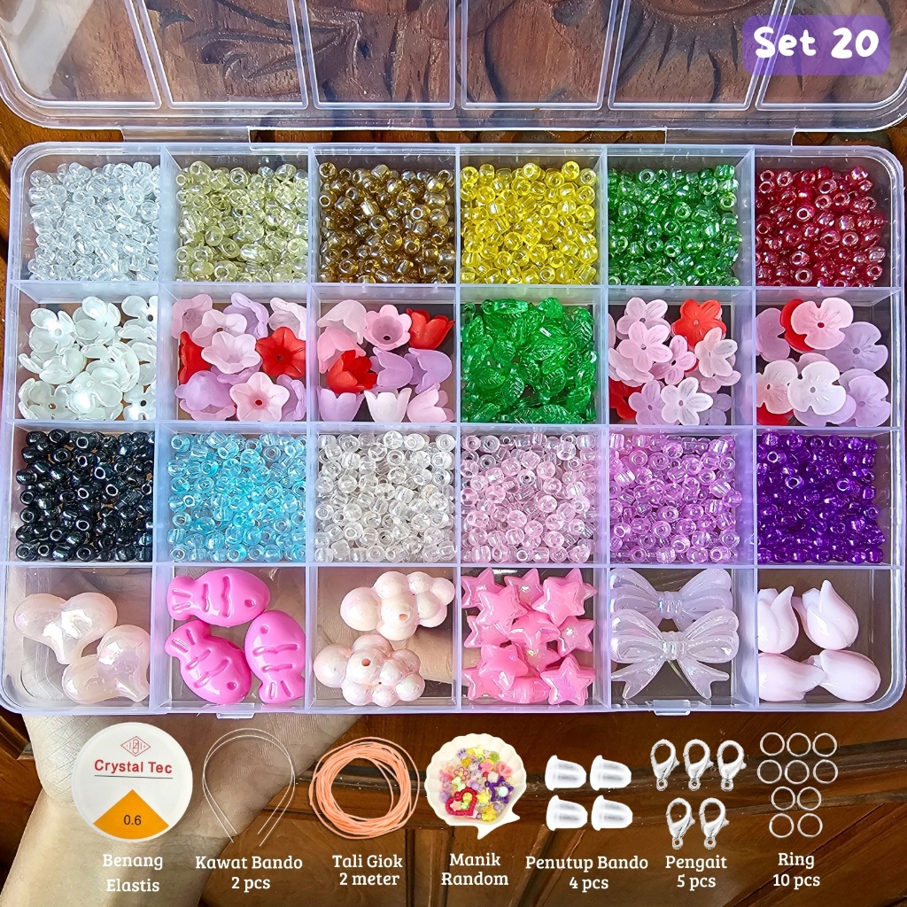 Jual DIY Beads - Set Manik Manik Lengkap dan Tali - Gelang Manik