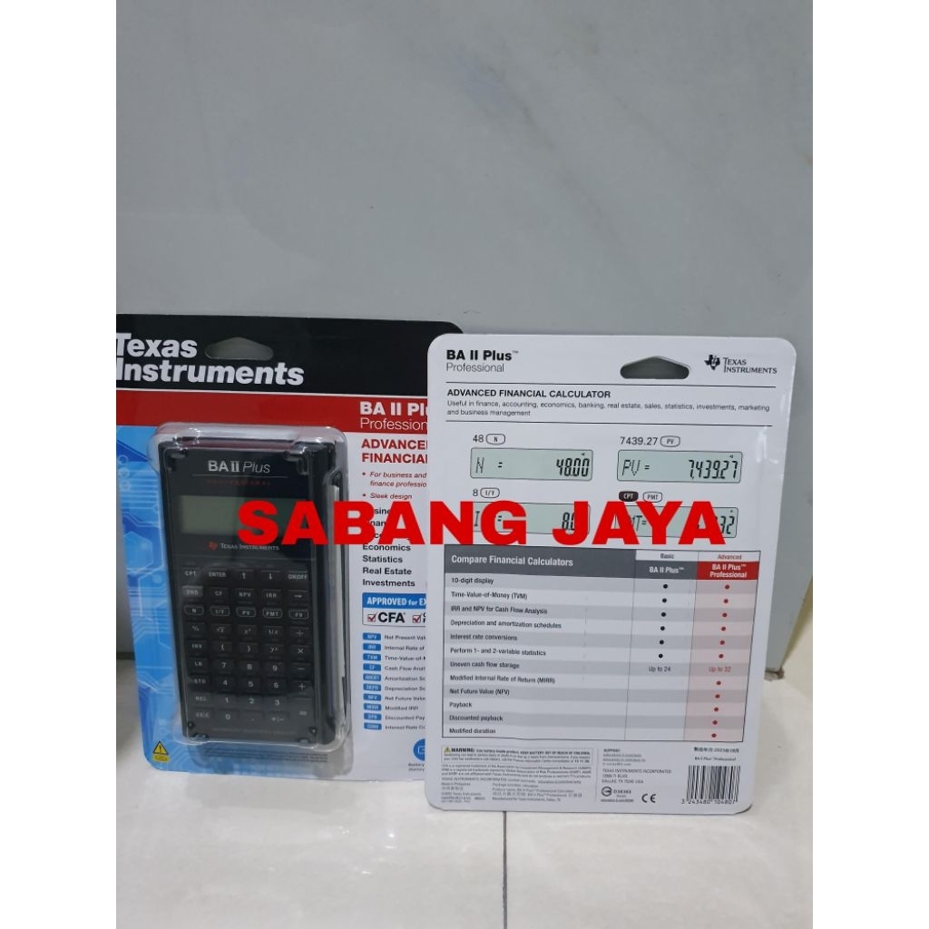 Jual Kalkulator Financial Texas Instrument BA II plus Professional ...