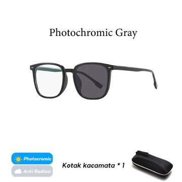 Kacamata Anti Radiasi Photocromic Untuk Pria Dan Wanita Bingkai Persegi Lensa Yang Dapat Diganti