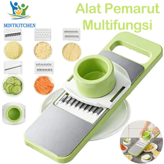 [COD]Parutan Multifungsi 8 In 1 Stainless Steel Premium Alat Pemotong Sayur Multifungsi Rumah Tangga Parutan Kentang Parutan-MintKitchen