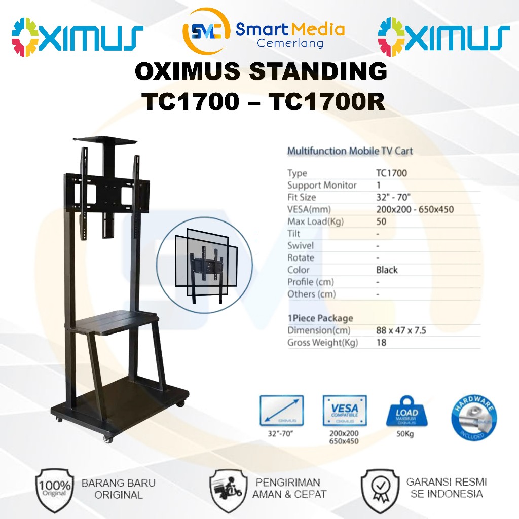 Jual Bracket Standing TV Roda Dorong TC 1700 TC1700 - TC 1700R TC1700R ...
