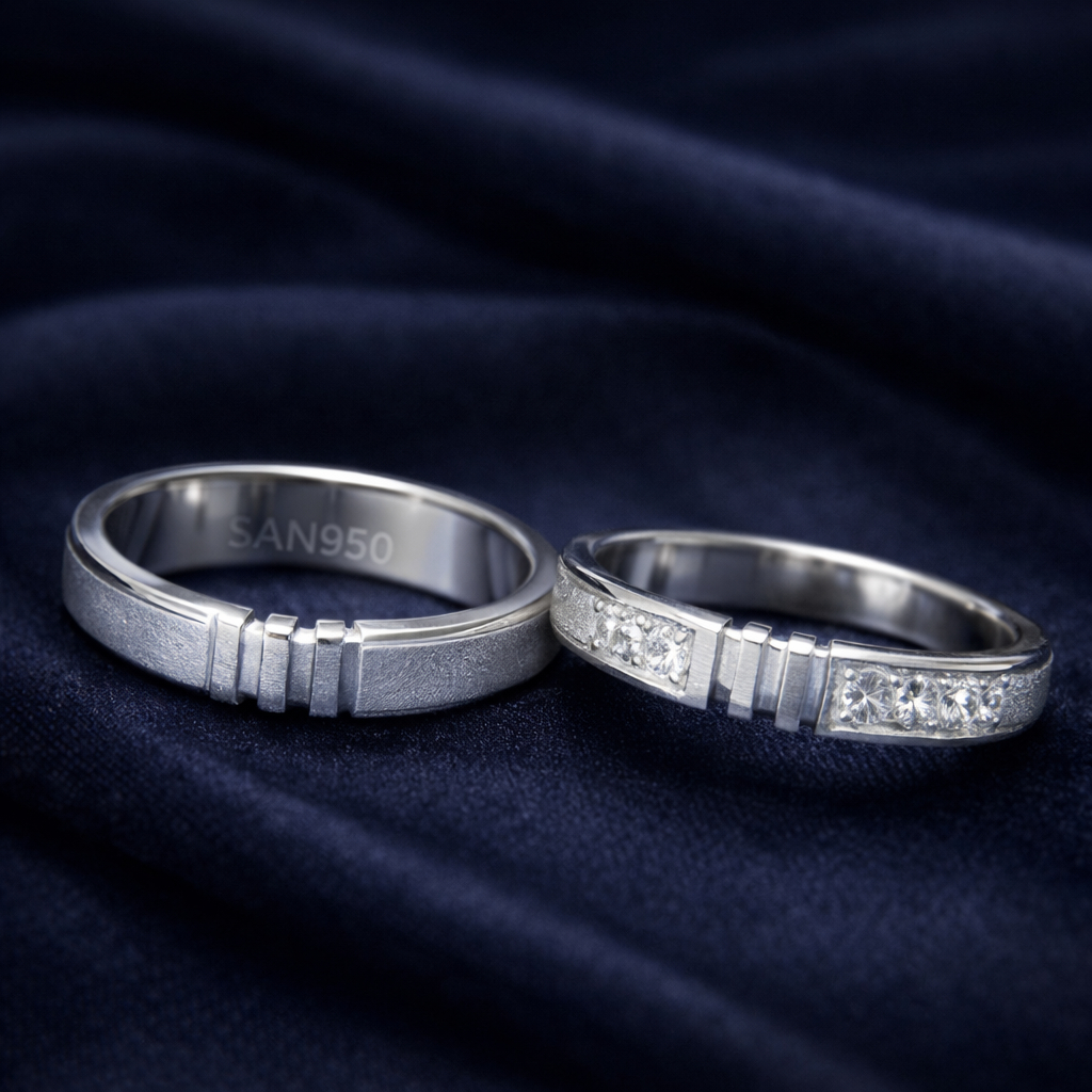 Jual Cincin Couple SAN950 C587 - Perak 950 Palladium Platinum Emas ...