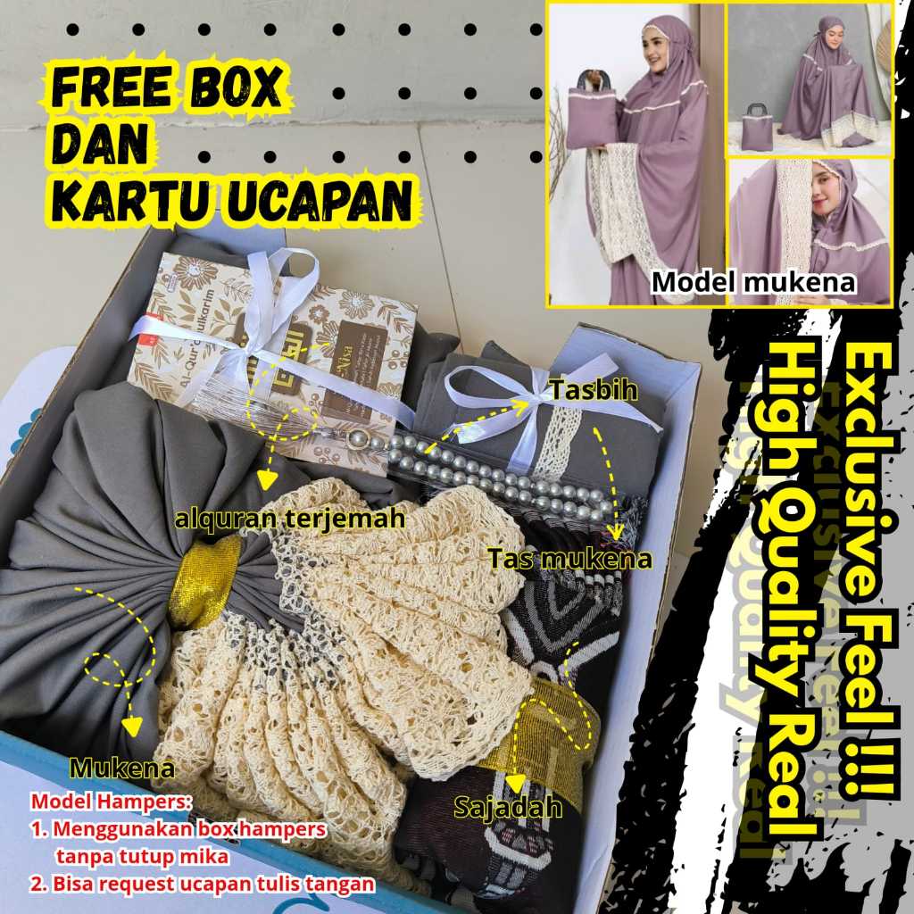 Alat Sholat Lengkap 1 Set Premium | Hampers Mukena Seserahan Pernikahan Elegan