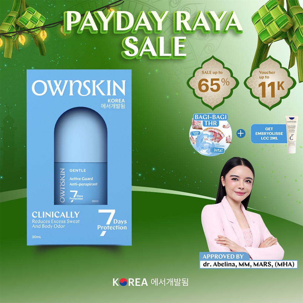 Jual OWNSKIN Antiperspirant GENTLE Active Guard Roll On 30ml | The ...