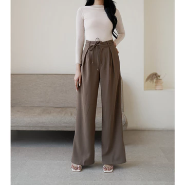 Avelle Dylan Pants Celana Panjang HW Kulot Wanita Basic Cullotte Highwaist Wide Leg Pants
